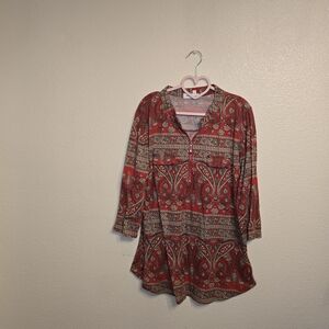 Paisley Red Women's Top
